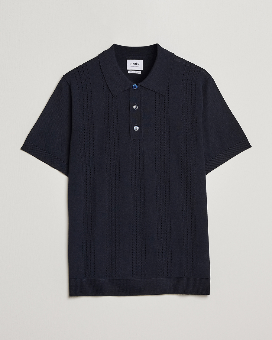 Herre | Polotrøjer | NN07 | Thor Knitted Polo Navy Blue