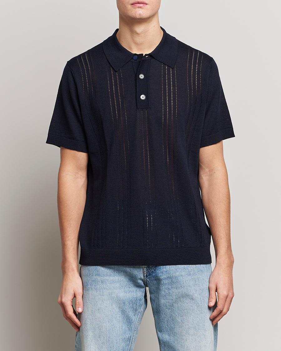 Herre | Polotrøjer | NN07 | Thor Knitted Polo Navy Blue