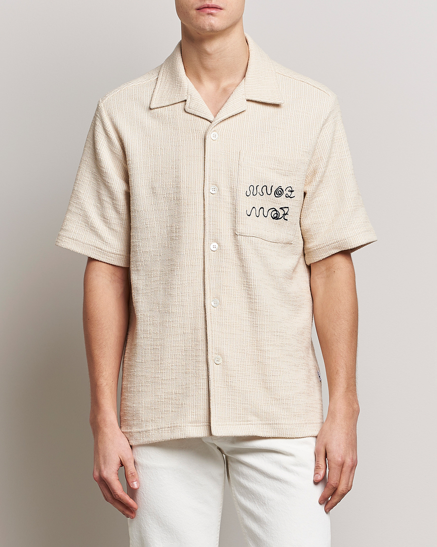 Herre | Kortærmede skjorter | NN07 | Julio Knitted Structured Shirt Ecru