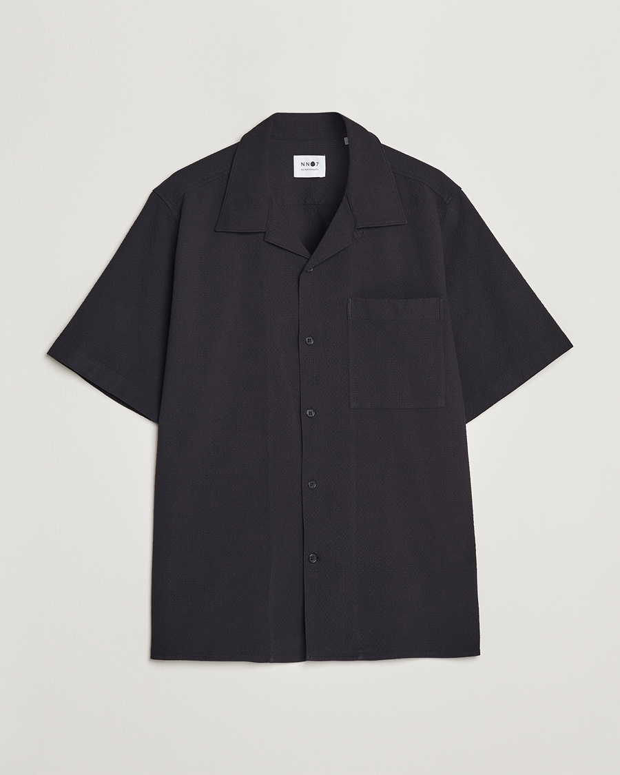 Herre | Skjorter | NN07 | Julio Seersucker Short Sleeve Shirt Black