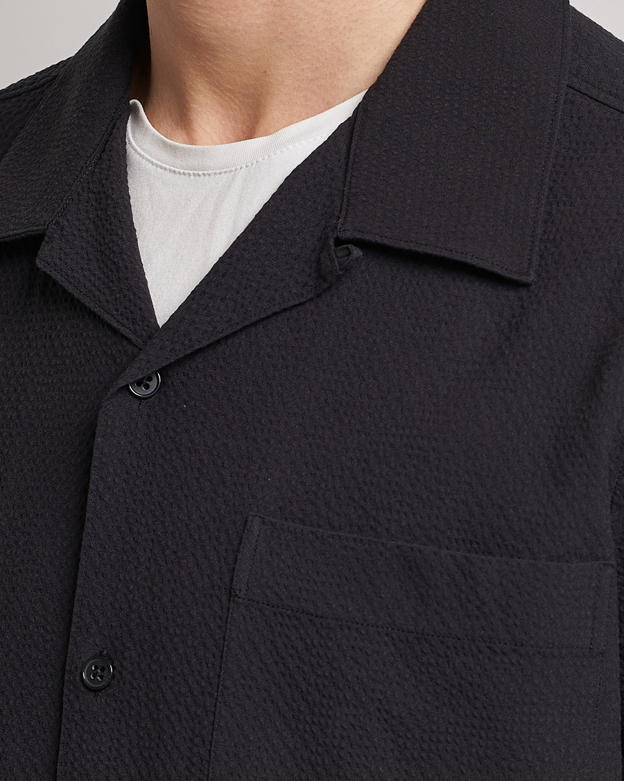 Herre | Skjorter | NN07 | Julio Seersucker Short Sleeve Shirt Black
