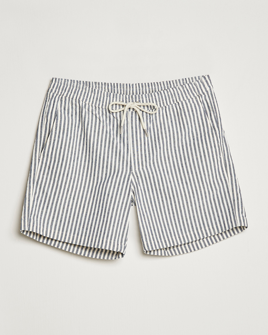 Herre | Shorts | NN07 | Gregor Creppe Drawstring Shorts Navy/White