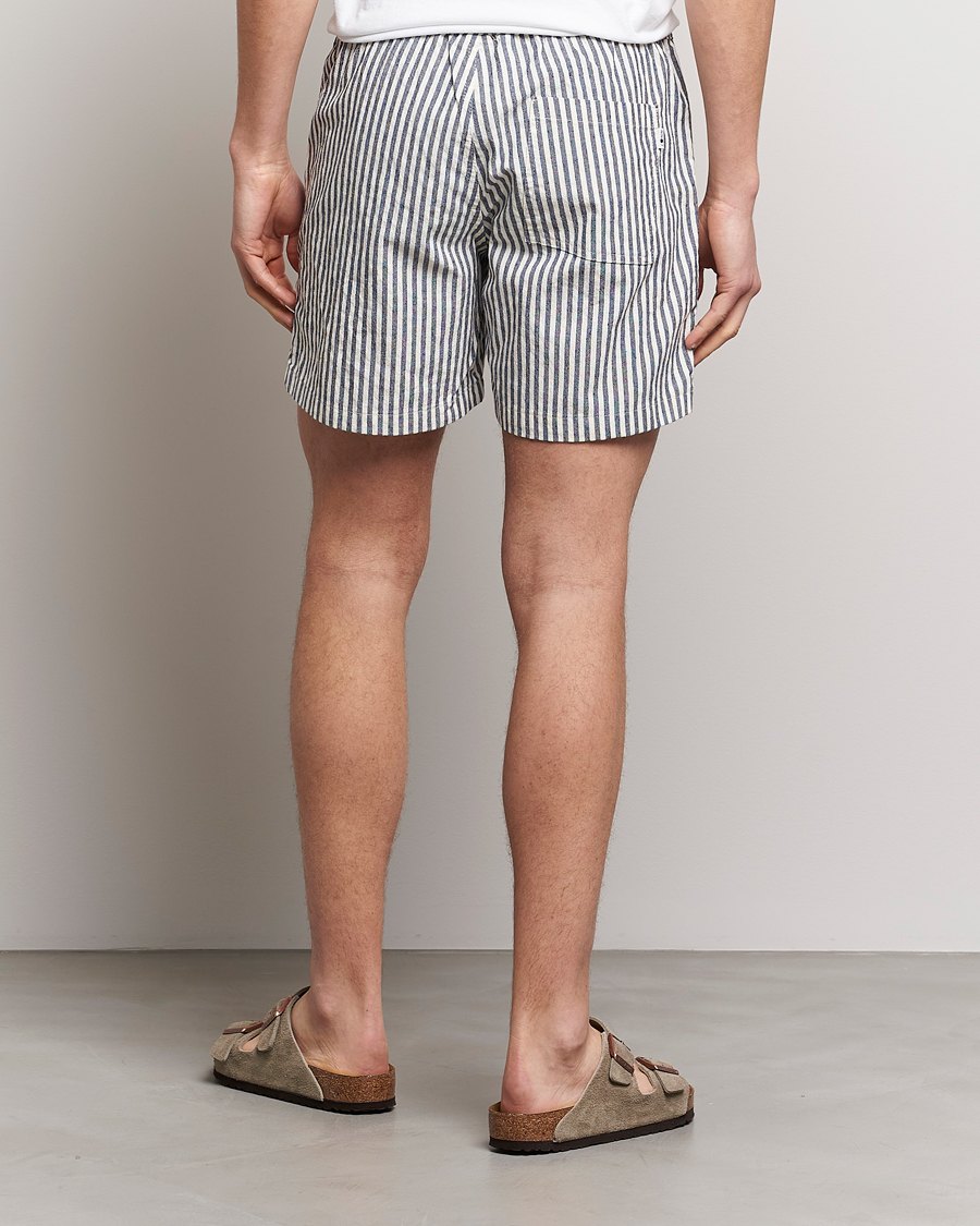 Herre | Shorts | NN07 | Gregor Creppe Drawstring Shorts Navy/White