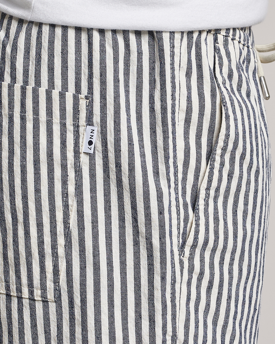 Herre | Shorts | NN07 | Gregor Creppe Drawstring Shorts Navy/White