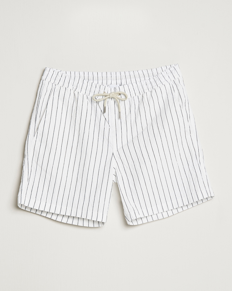 Herre | Shorts | NN07 | Gregor Creppe Drawstring Shorts Black/White