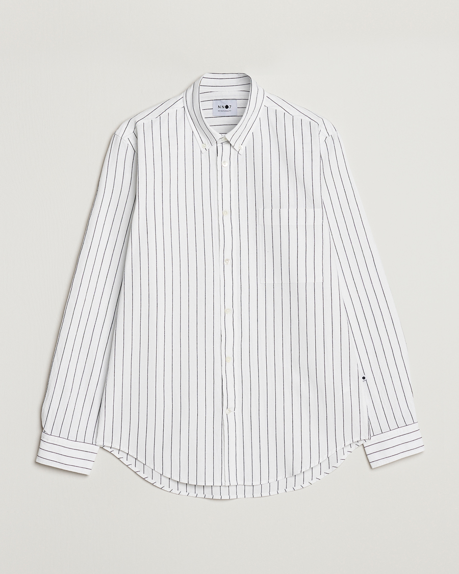 Herre | Skjorter | NN07 | Arne Creppe Striped Shirt Black/White
