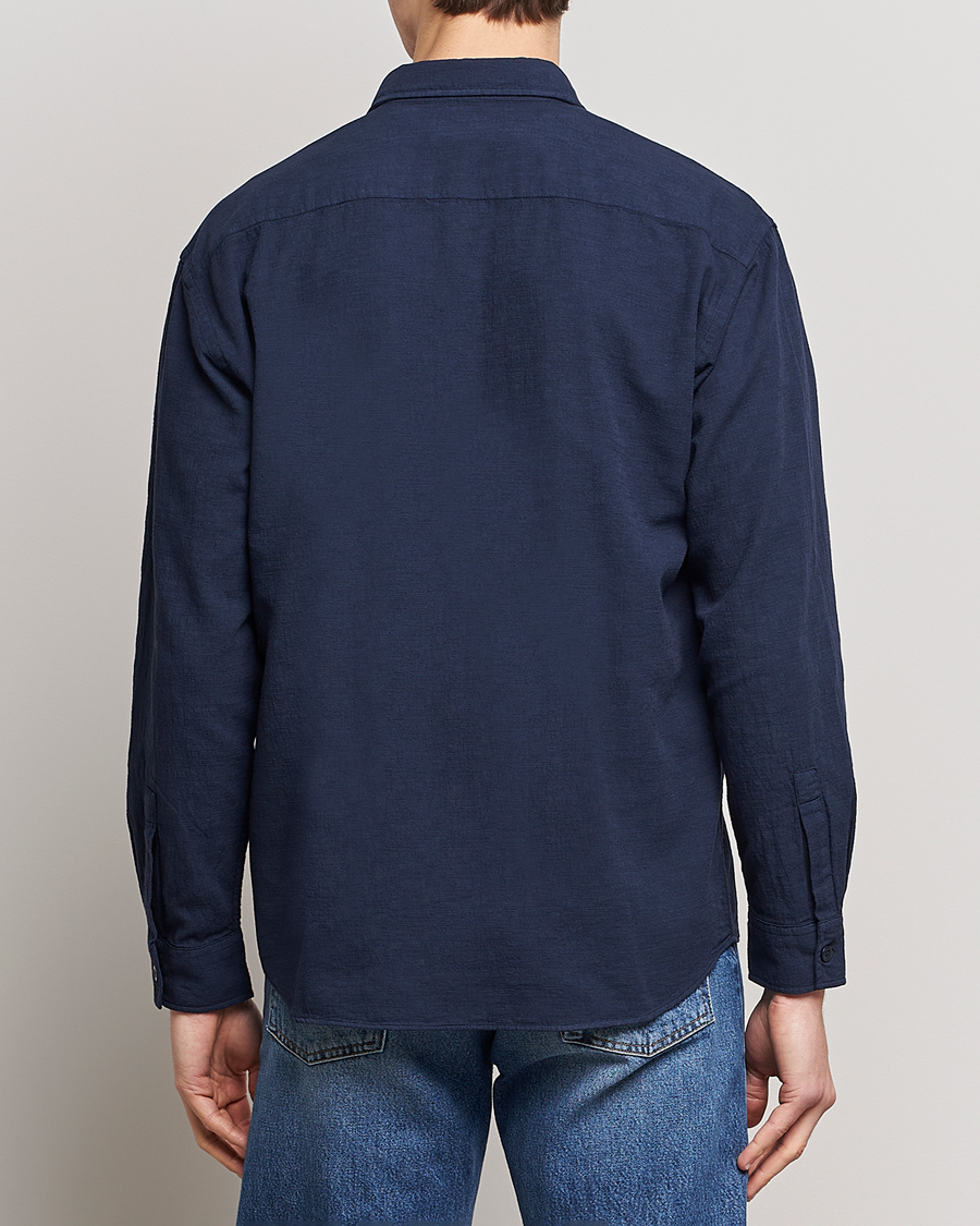 Herre | Skjorter | NN07 | Deon Jacquard Shirt Navy Blue
