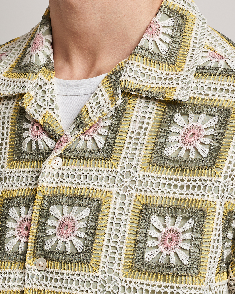 Herre | Skjorter | NN07 | Julio Flower Short Sleeve Shirt Pale Green