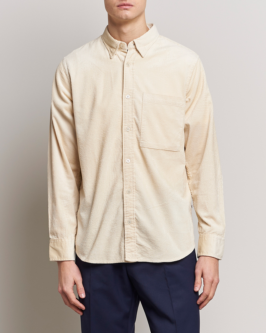 Herre | Skjorter | NN07 | Cohen Tencel Corduroy Shirt Ecru