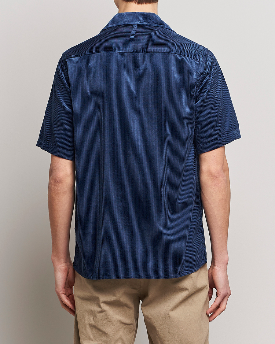 Herre | Skjorter | NN07 | Julio Tencel Corduroy Short Sleeve Shirt Sargasso Sea