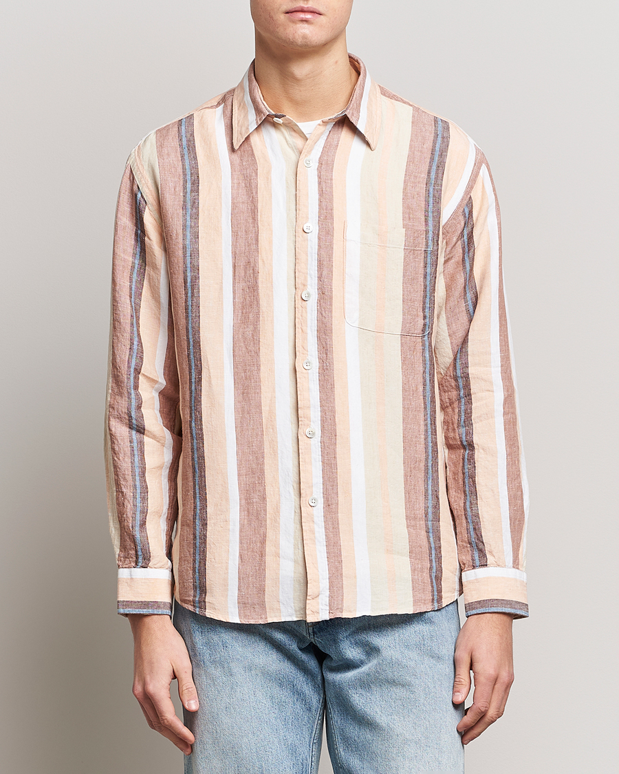 Herre |  | NN07 | Deon Linen Striped Shirt Multi