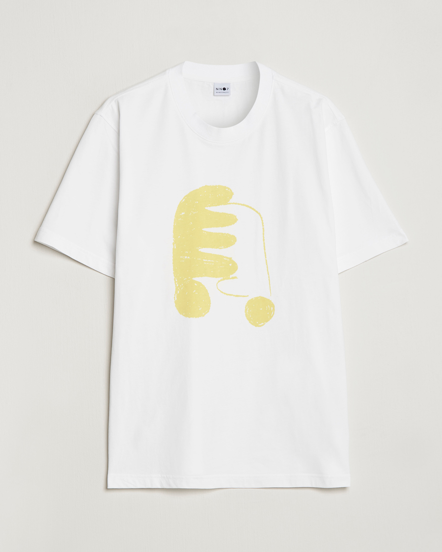 Herre | T-Shirts | NN07 | Adam Printed Crew Neck T-Shirt White