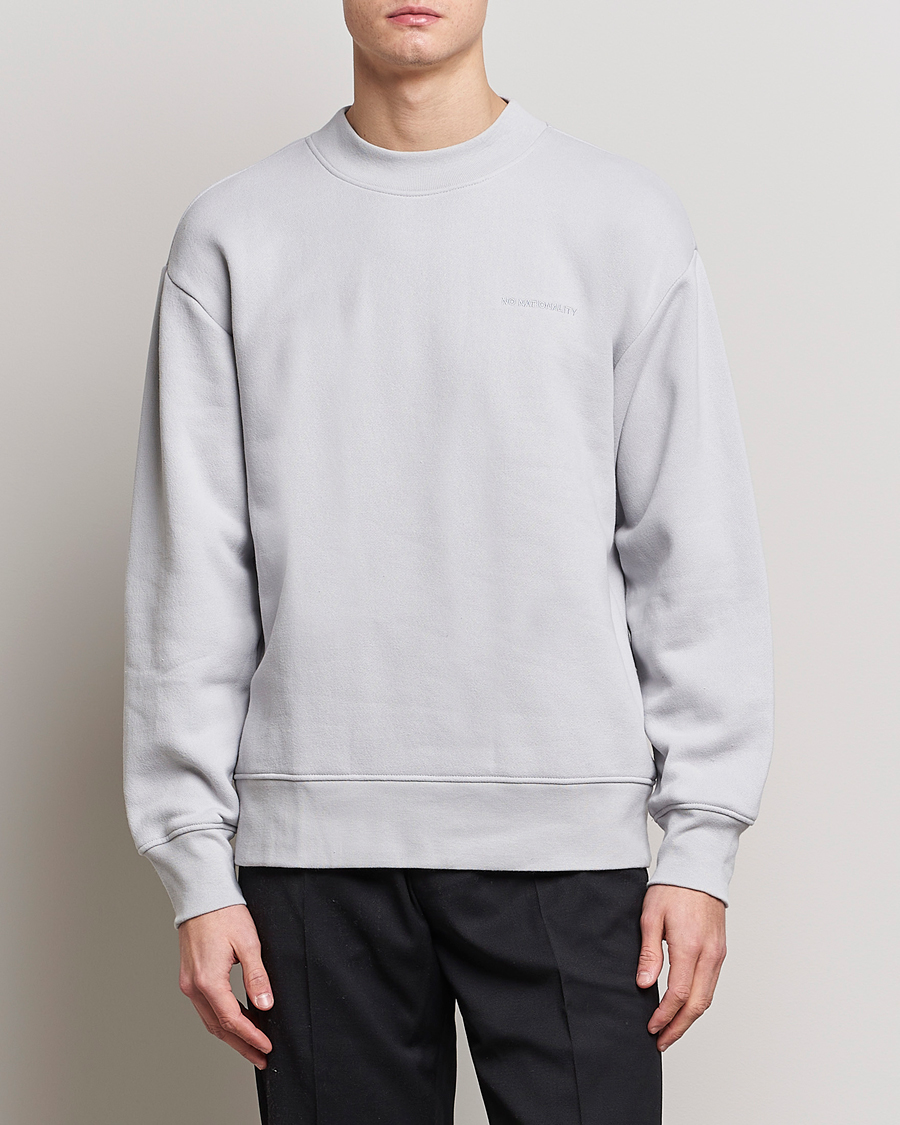 Herre | Grå sweatshirts | NN07 | Briggs Mock Neck Sweater Harbour Mist