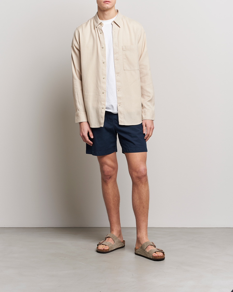 Herre | Shorts | NN07 | Gregor Tencel Drawstring Shorts Navy Blue