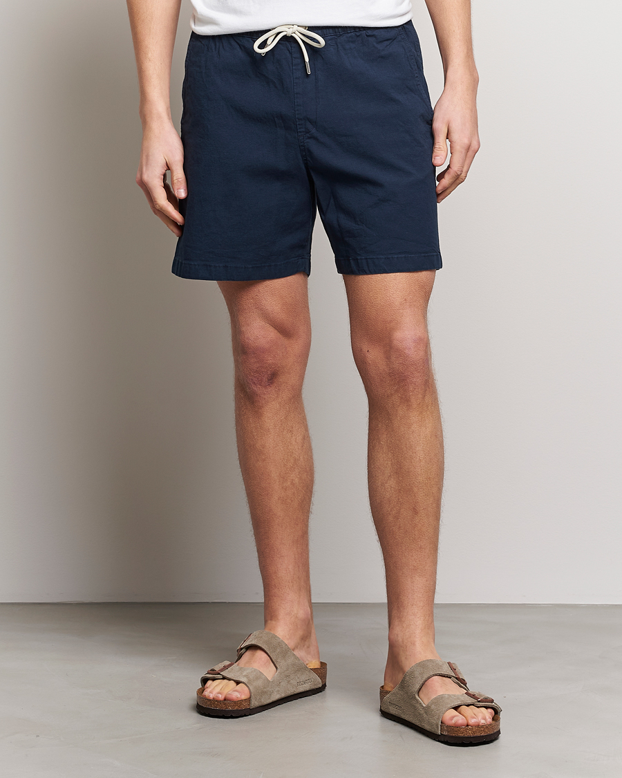Herre | Drawstringshorts | NN07 | Gregor Tencel Drawstring Shorts Navy Blue