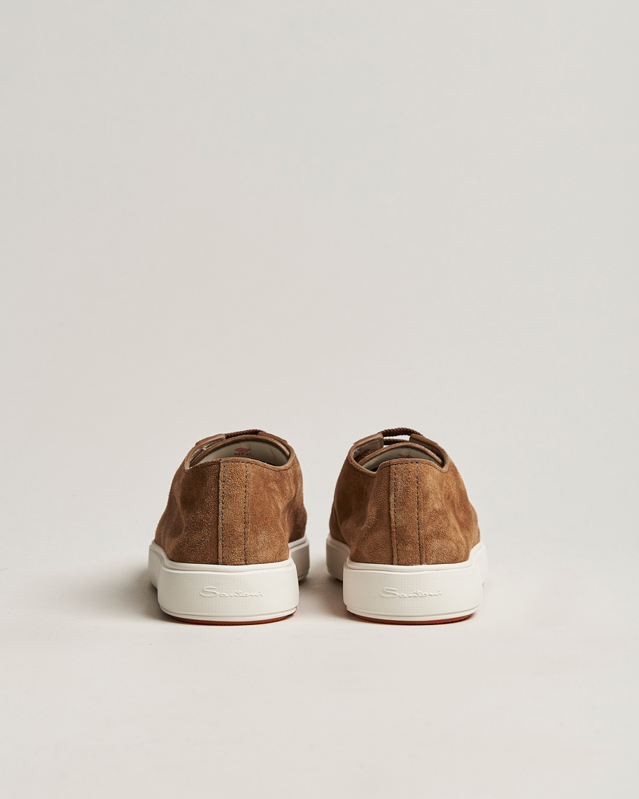 Herre | Santoni Plain Sneaker Dark Brown Suede | Santoni | Plain Sneaker Dark Brown Suede