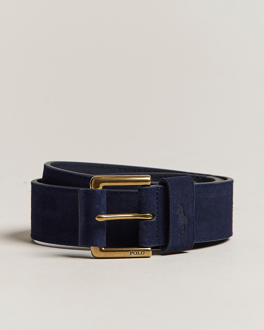 Herre | Tilbehør | Polo Ralph Lauren | Suede Belt Navy