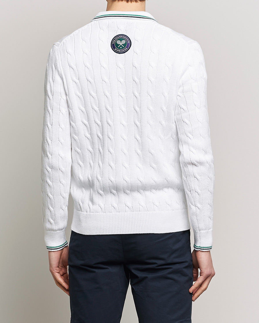 Herre | Trøjer | Polo Ralph Lauren | Cotton Cable Knitted Polo Ceramic White
