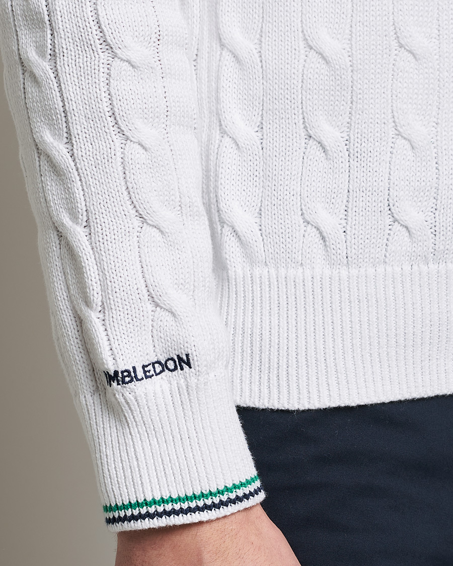 Herre | Trøjer | Polo Ralph Lauren | Cotton Cable Knitted Polo Ceramic White