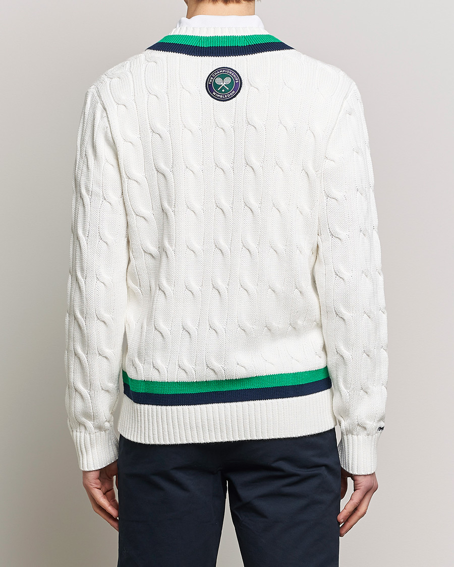 Herre | Trøjer | Polo Ralph Lauren | Knitted V-Neck Cricket Sweater Ceramic White