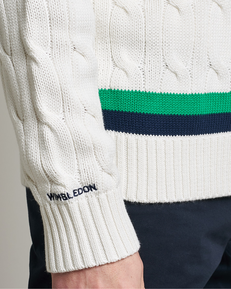Herre | Trøjer | Polo Ralph Lauren | Knitted V-Neck Cricket Sweater Ceramic White