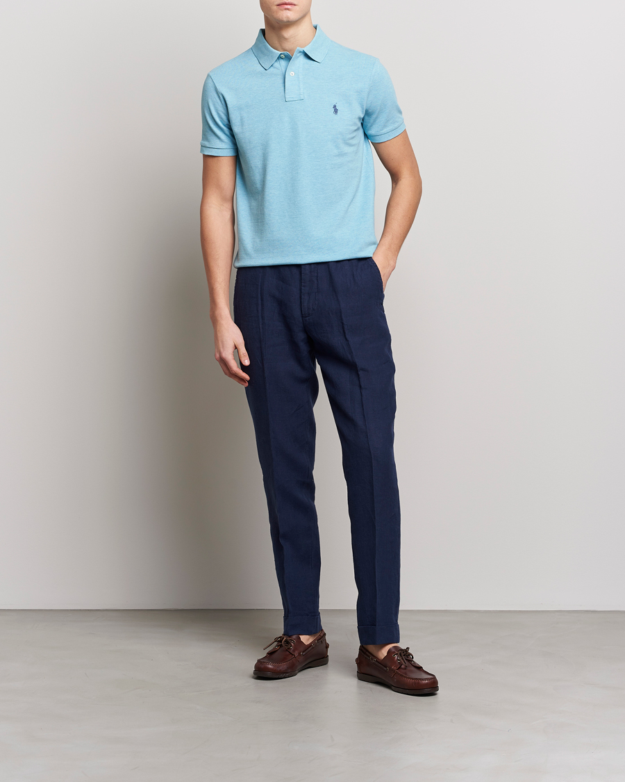 Herre | Polotrøjer | Polo Ralph Lauren | Custom Slim Fit Polo Watchhill Blue Heather