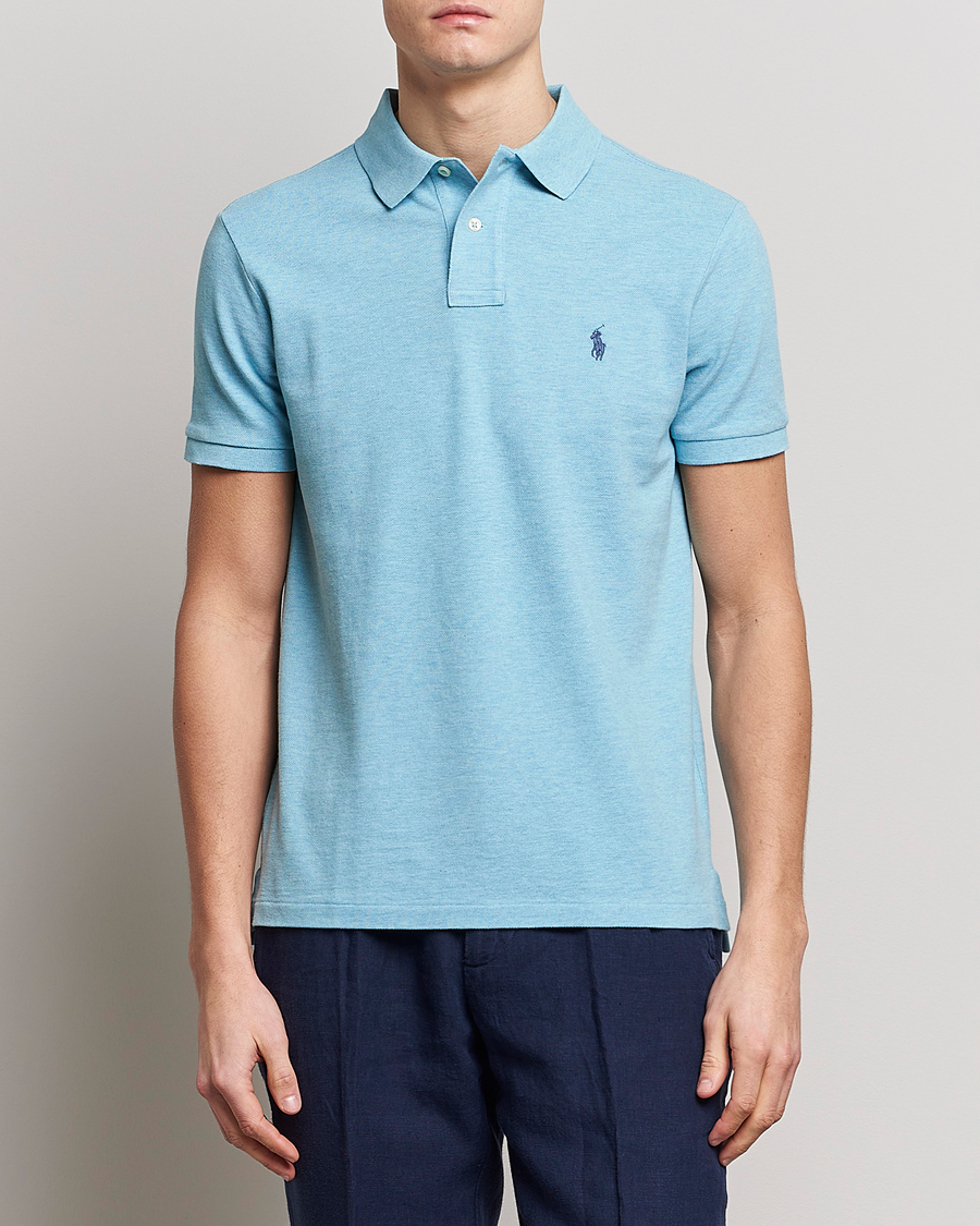 Herre | Polotrøjer | Polo Ralph Lauren | Custom Slim Fit Polo Watchhill Blue Heather