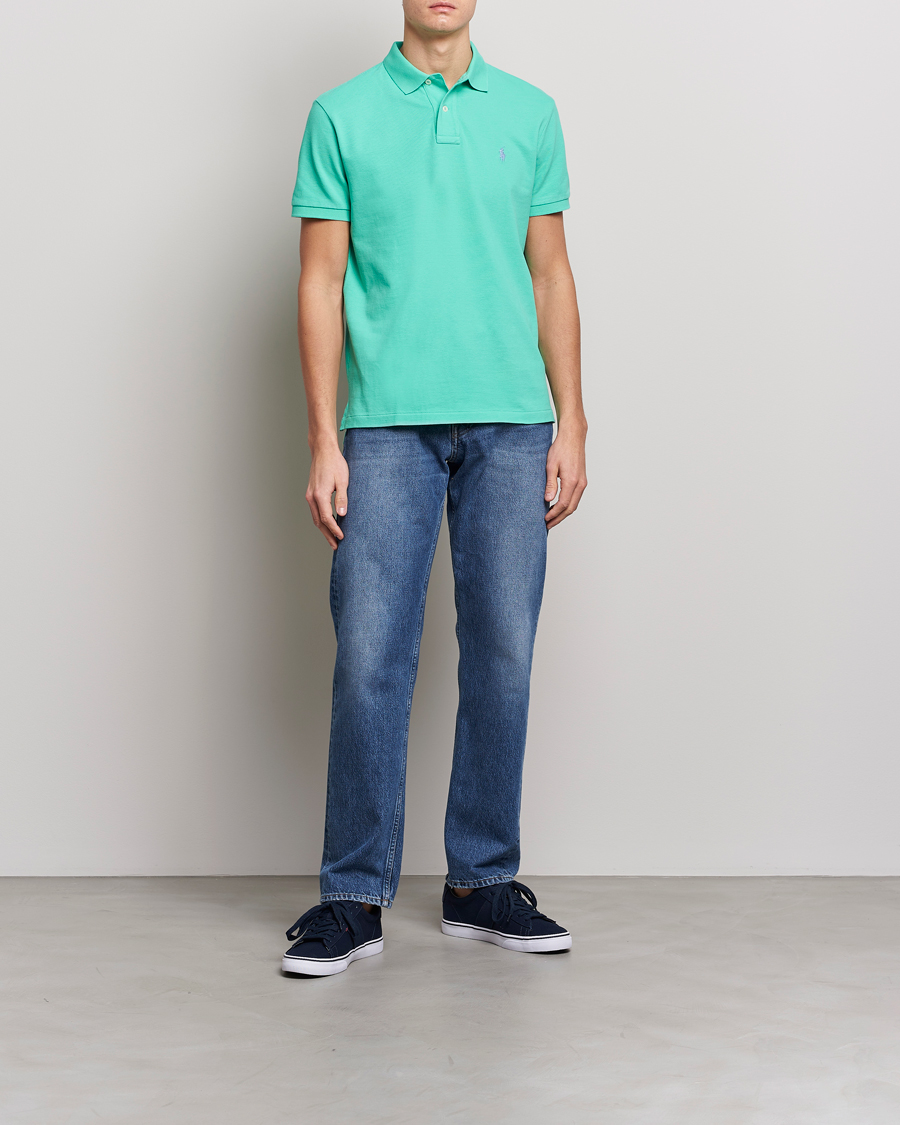 Herre | Polotrøjer | Polo Ralph Lauren | Custom Slim Fit Polo Sunset Green