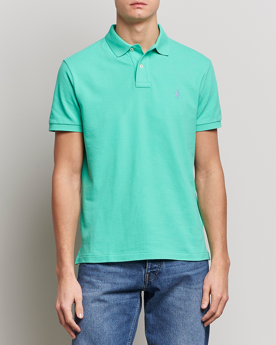 Herre | Polotrøjer | Polo Ralph Lauren | Custom Slim Fit Polo Sunset Green