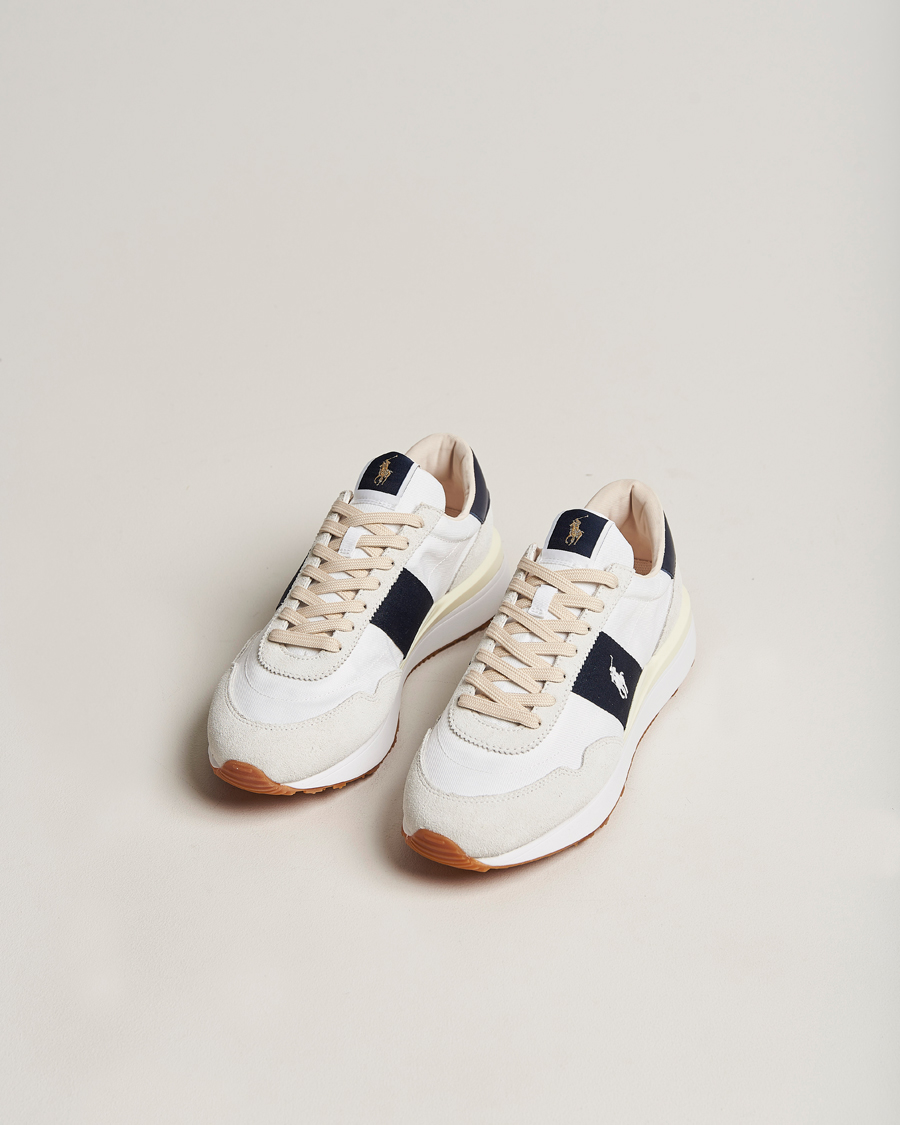 Herre | Sko i ruskind | Polo Ralph Lauren | Train 89 Running Sneaker White/Hunter Navy