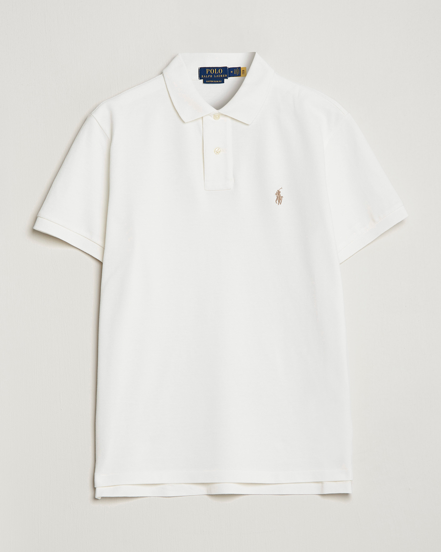 Herre | Polotrøjer | Polo Ralph Lauren | Custom Slim Fit Polo Deckwash White