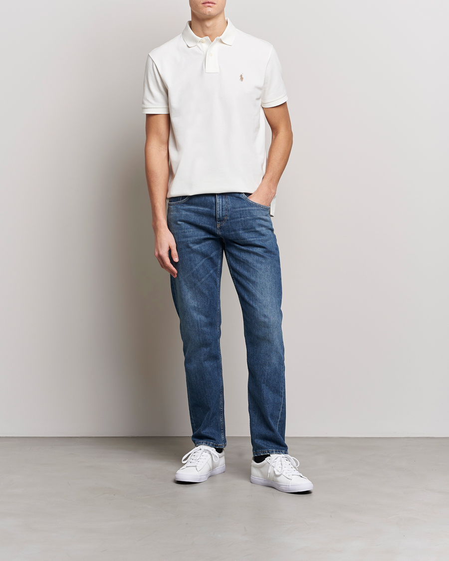 Herre | Polotrøjer | Polo Ralph Lauren | Custom Slim Fit Polo Deckwash White