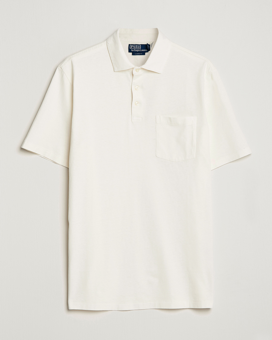 Herre | Polotrøjer | Polo Ralph Lauren | Cotton/Linen Polo Antique Cream