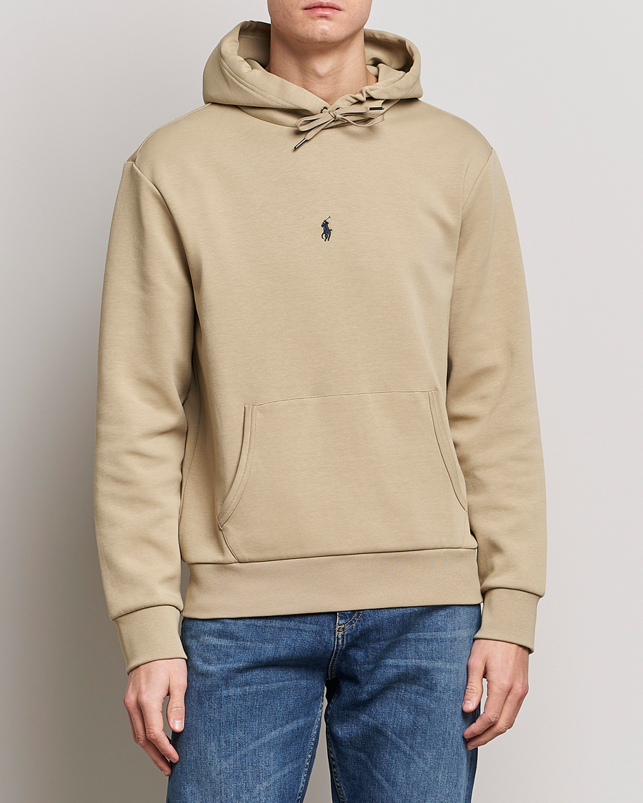 Herre | Trøjer | Polo Ralph Lauren | Double Knit Center Logo Hoodie Classic Khaki