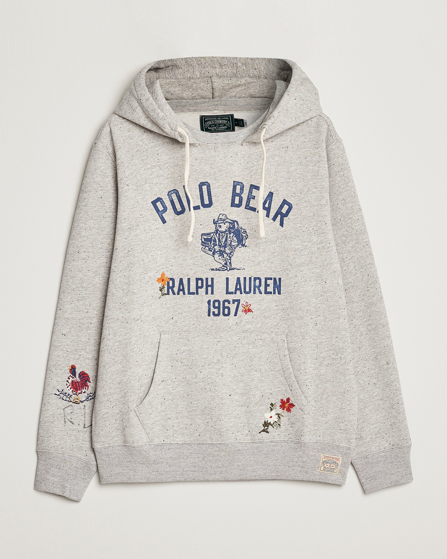 Polo Ralph Vintage Fleece Polo Bear Hoodie Brooklyn Heather - CareOf