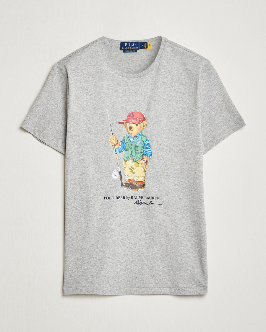 Herre | T-Shirts | Polo Ralph Lauren | Printed Heritage Bear Crew Neck T-Shirt Andover Heather