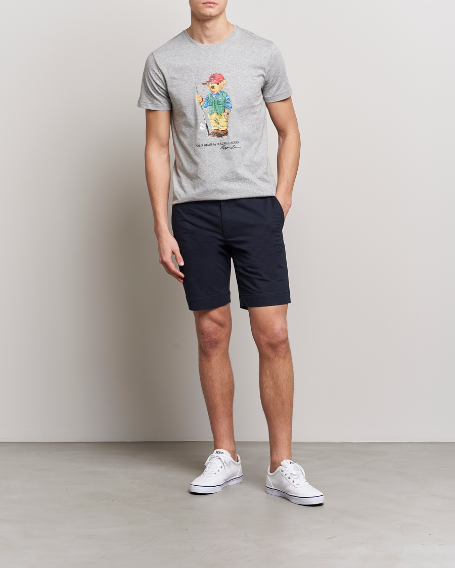 Herre | T-Shirts | Polo Ralph Lauren | Printed Heritage Bear Crew Neck T-Shirt Andover Heather