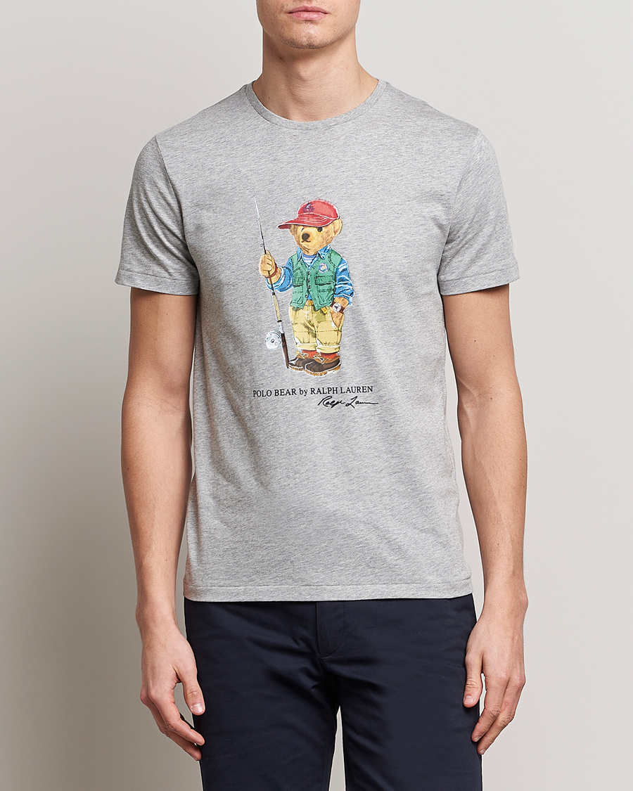 Herre | T-Shirts | Polo Ralph Lauren | Printed Heritage Bear Crew Neck T-Shirt Andover Heather