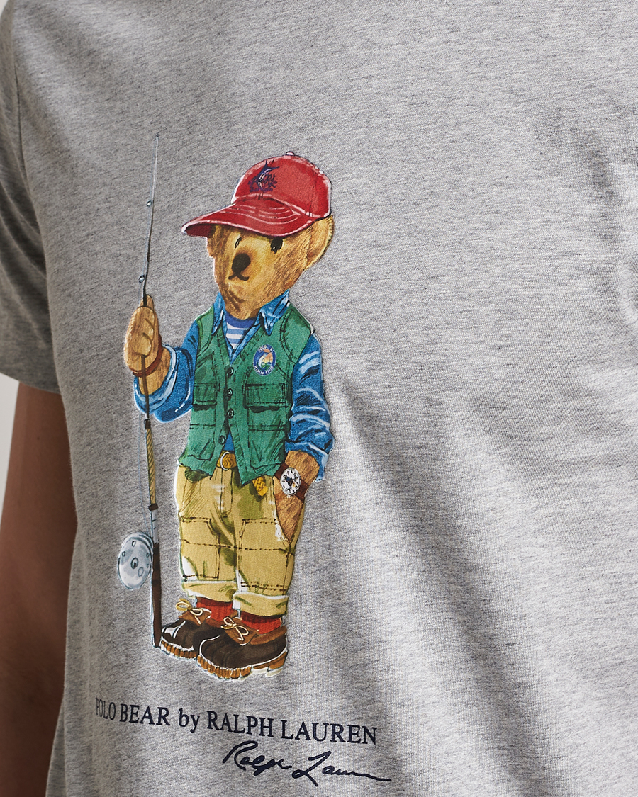 Herre | T-Shirts | Polo Ralph Lauren | Printed Heritage Bear Crew Neck T-Shirt Andover Heather