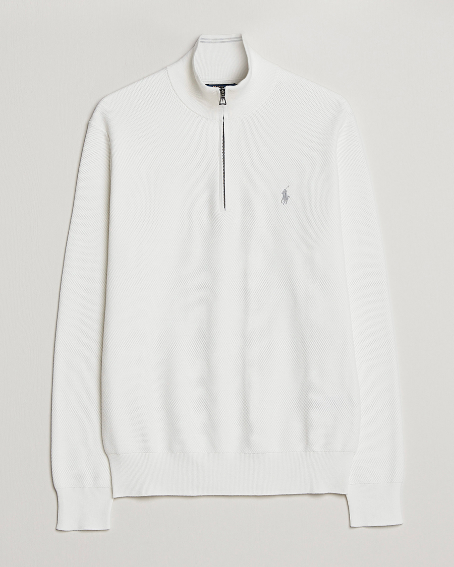 Herre | Trøjer | Polo Ralph Lauren | Textured Half-Zip Deckwash White