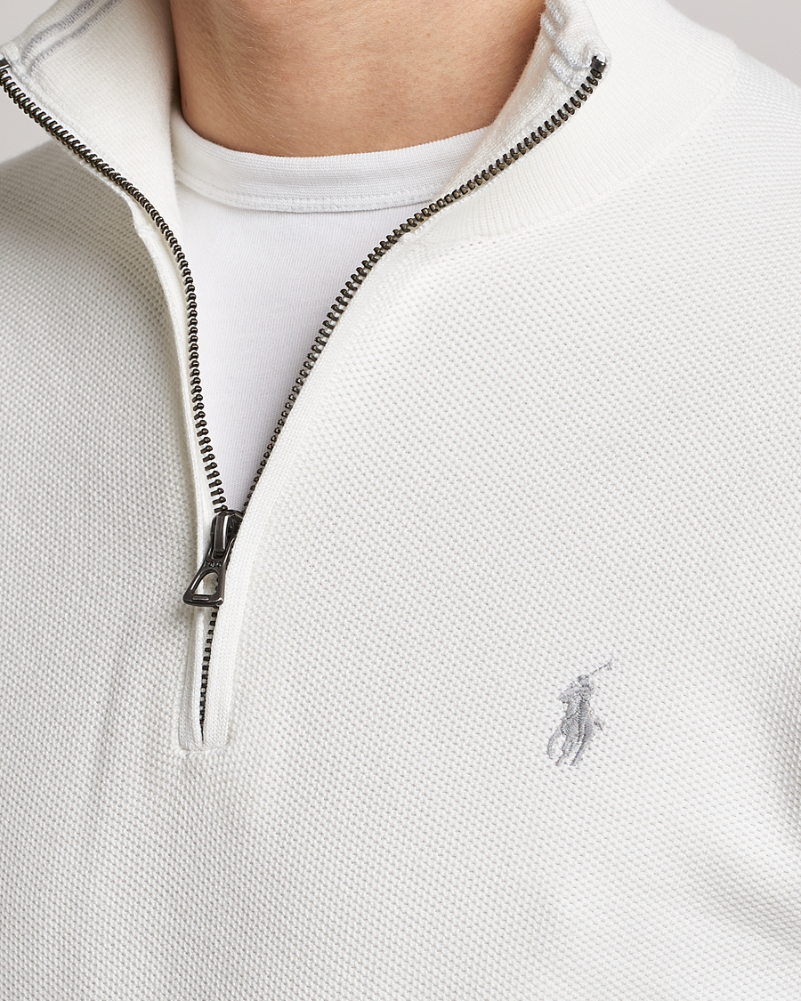 Herre | Trøjer | Polo Ralph Lauren | Textured Half-Zip Deckwash White