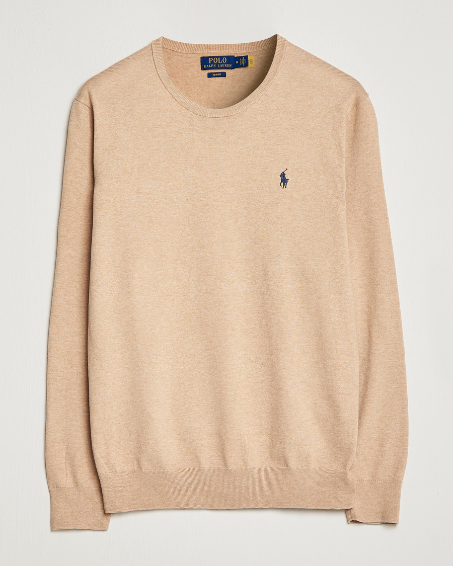 Herre | Trøjer | Polo Ralph Lauren | Cotton Crew Neck Sweater Camel Melange