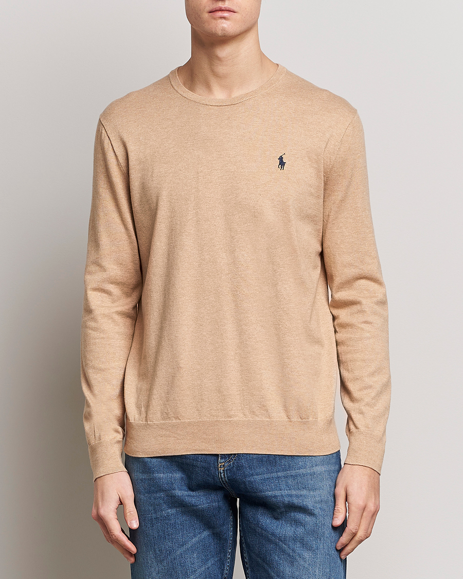 Herre | Udsalg tøj | Polo Ralph Lauren | Cotton Crew Neck Sweater Camel Melange