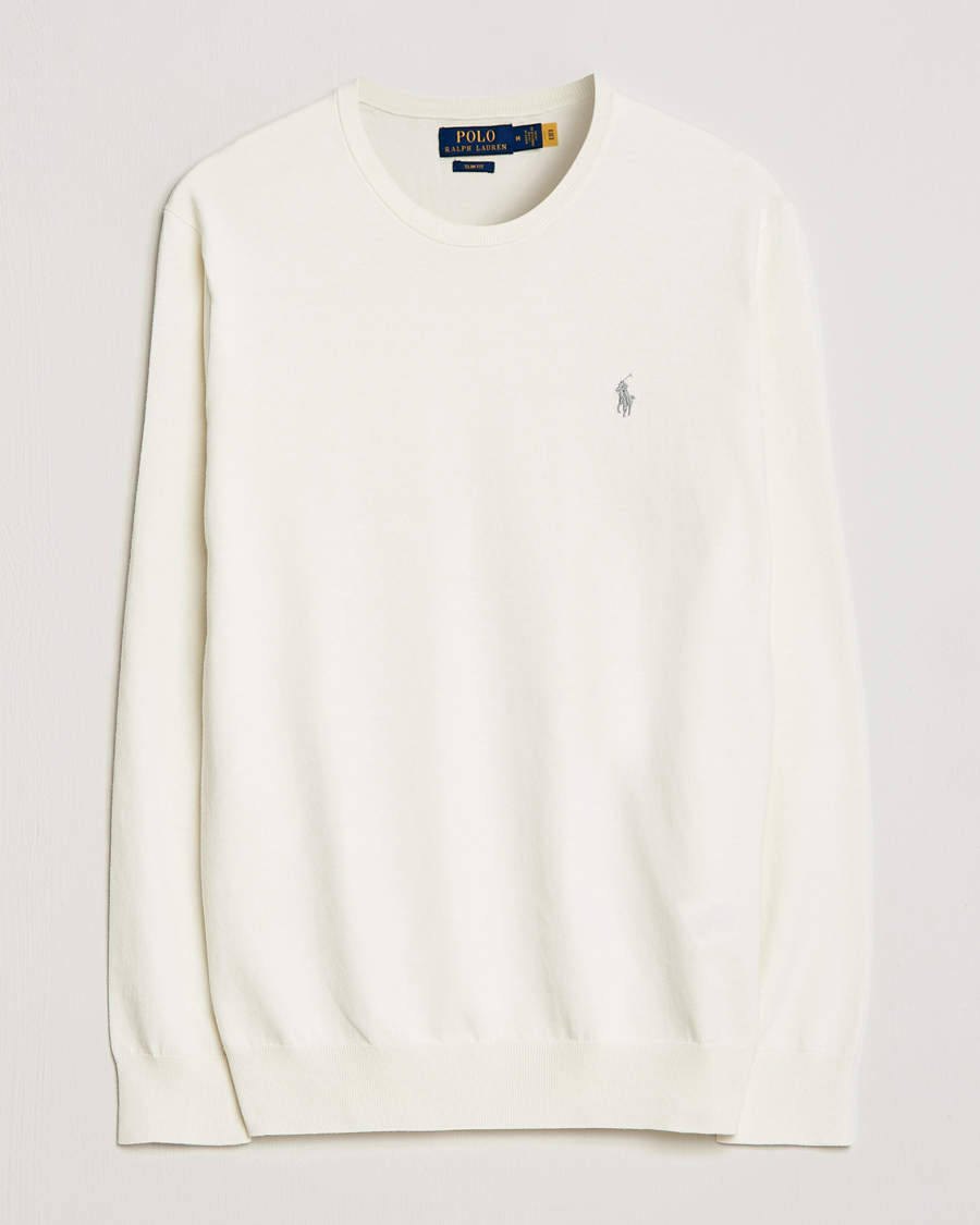 Herre | Trøjer | Polo Ralph Lauren | Cotton Crew Neck Sweater Antique Cream