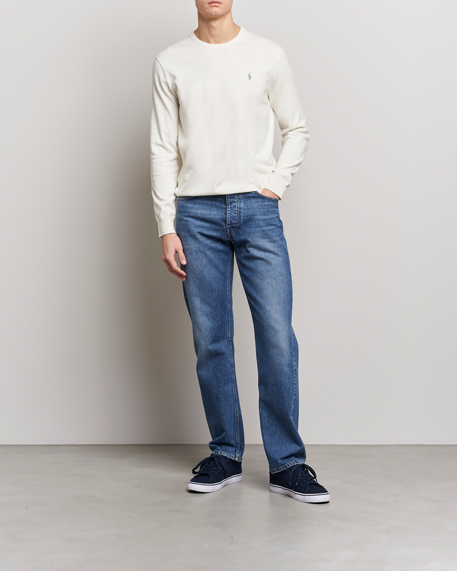 Herre | Trøjer | Polo Ralph Lauren | Cotton Crew Neck Sweater Antique Cream