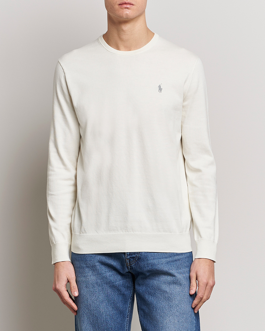 Herre |  | Polo Ralph Lauren | Cotton Crew Neck Sweater Antique Cream