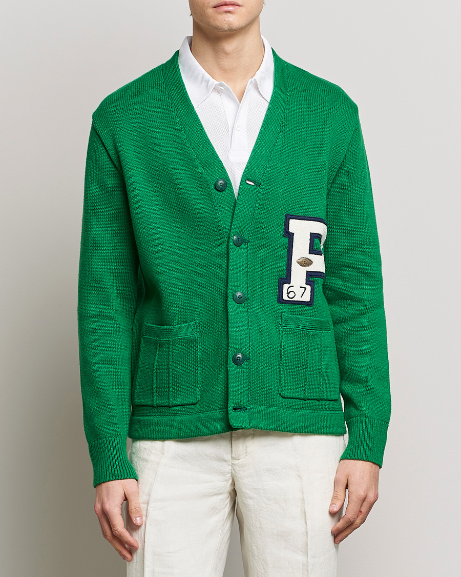 Herre | Trøjer | Polo Ralph Lauren | Cotton Knitted Varsity Cardigan New Forest