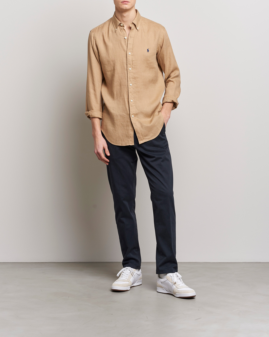 Herre | Skjorter | Polo Ralph Lauren | Custom Fit Linen Button Down Vintage Khaki