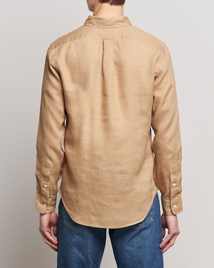 Herre | Skjorter | Polo Ralph Lauren | Slim Fit Linen Button Down Shirt Vintage Khaki