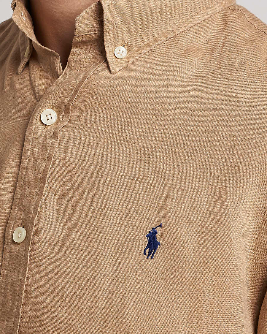 Herre | Skjorter | Polo Ralph Lauren | Slim Fit Linen Button Down Shirt Vintage Khaki
